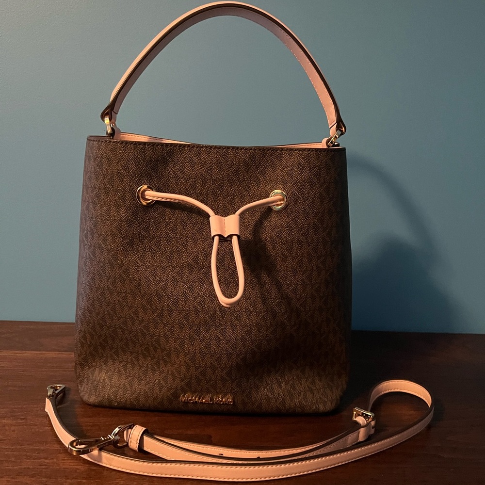 Michael Kors brown bucket purse